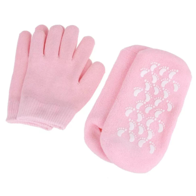 Kit Meias E Luvas Gel De Hidratação Tratamento Para Ressecamento SPA