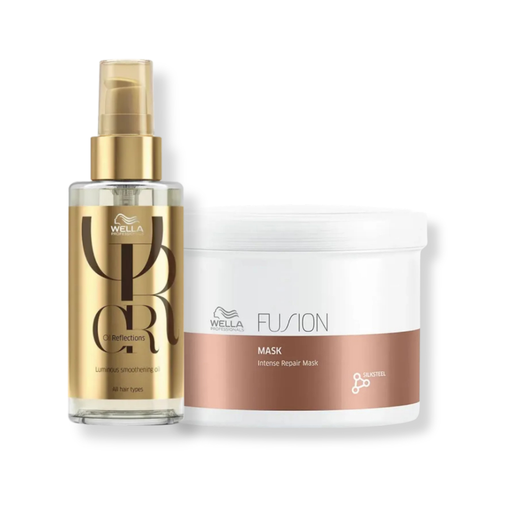 Kit Wella - Máscara Capilar 500g Fusion + Óleo 100ml Oil Reflections