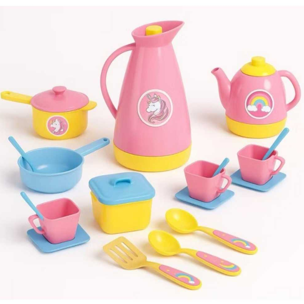 Jogo De Chá Panelinhas Infantil Brinquedo Xícara Unicornio - Samba Toys - em Oferta na Shopee