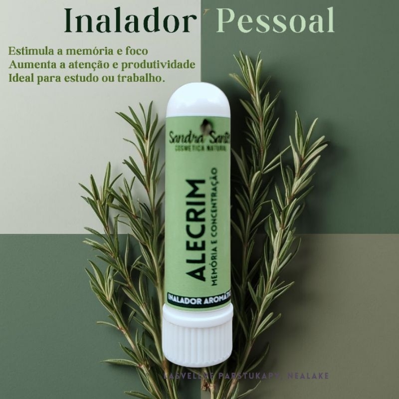 Inalador Pessoal Natural – Óleo Essencial de Alecrim para Foco e Bem-estar