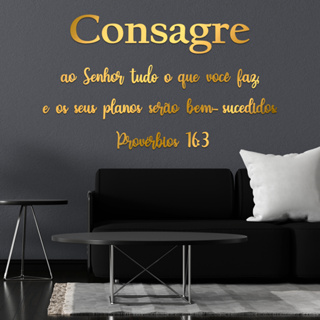 Frase em Acrilico Consagre ao Senhor Espelhado Grande 85x50cm em Oferta na Shopee