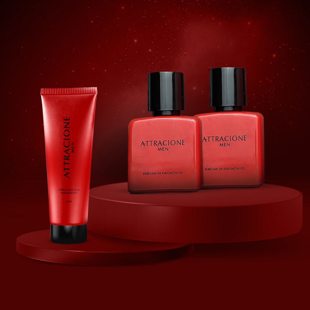 Kit 2 Perfumes + Hidratante Attracione Men by Attracione Men em Oferta na Shopee