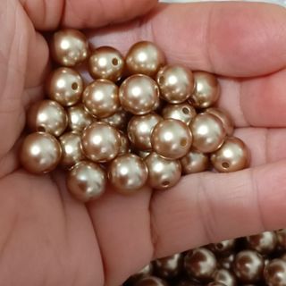 Pérola Dourada com Furo Passante 10mm Pacote 100 Unidades em Oferta na Shopee