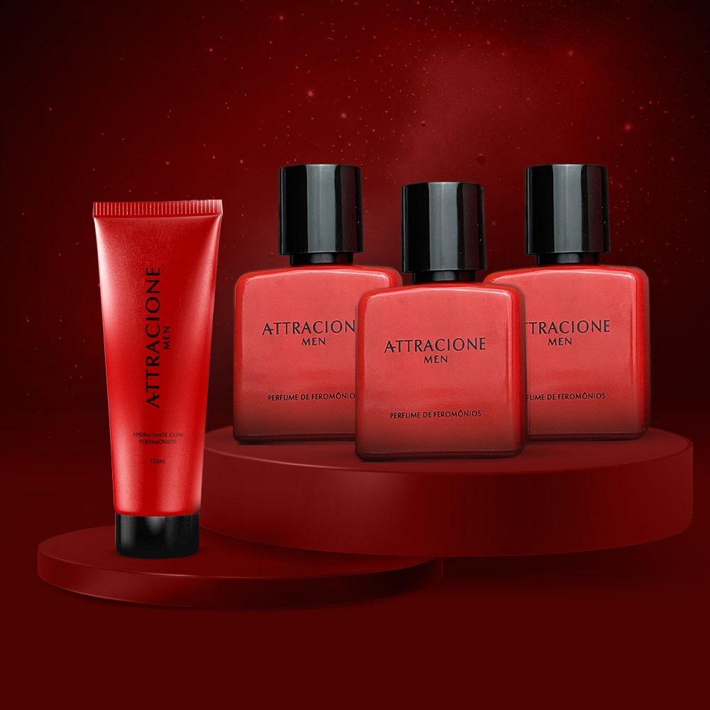 Kit 3 Perfumes + Hidratante Attracione Men by Attracione Men