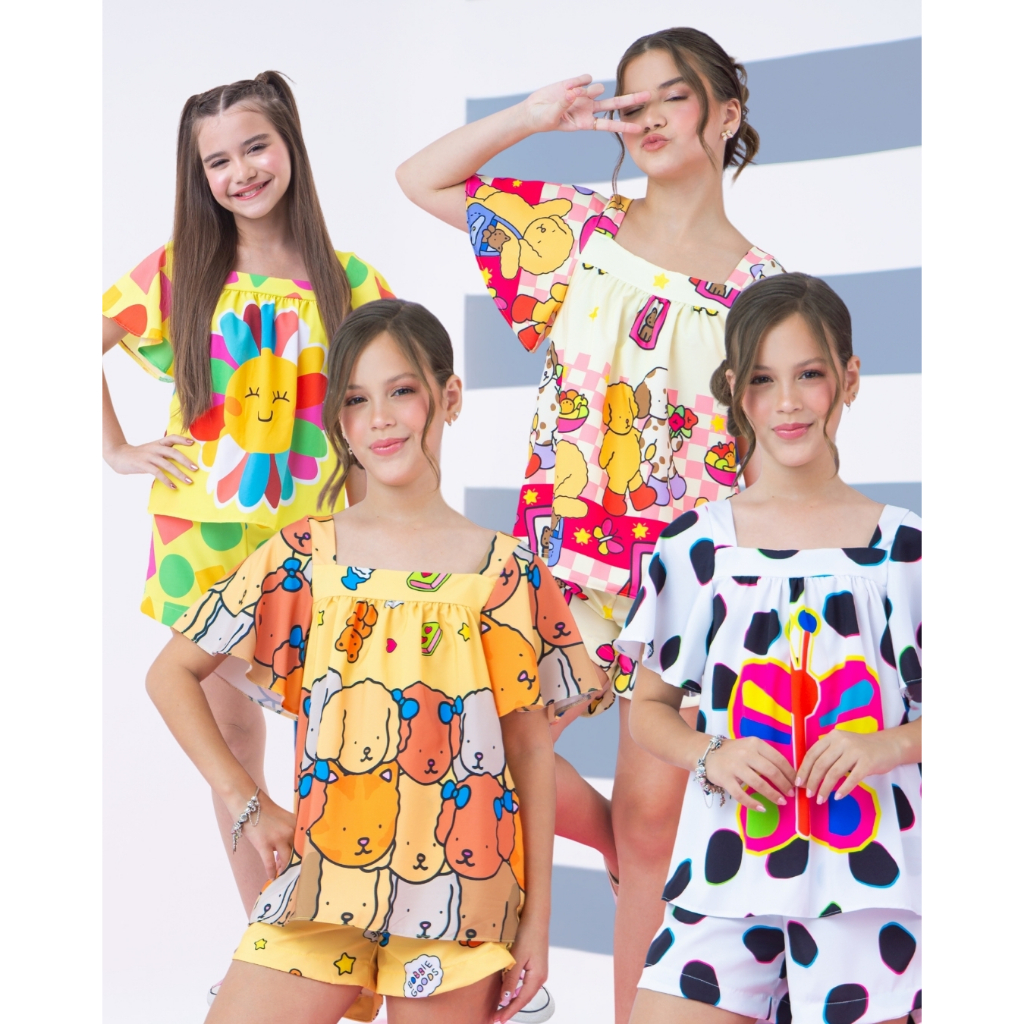 Combinadinho Bianca Estampado Infantil Juvenil, Roupa Menina tam., 4, 6, 8, 10, 12, 14, 16 em Oferta na Shopee