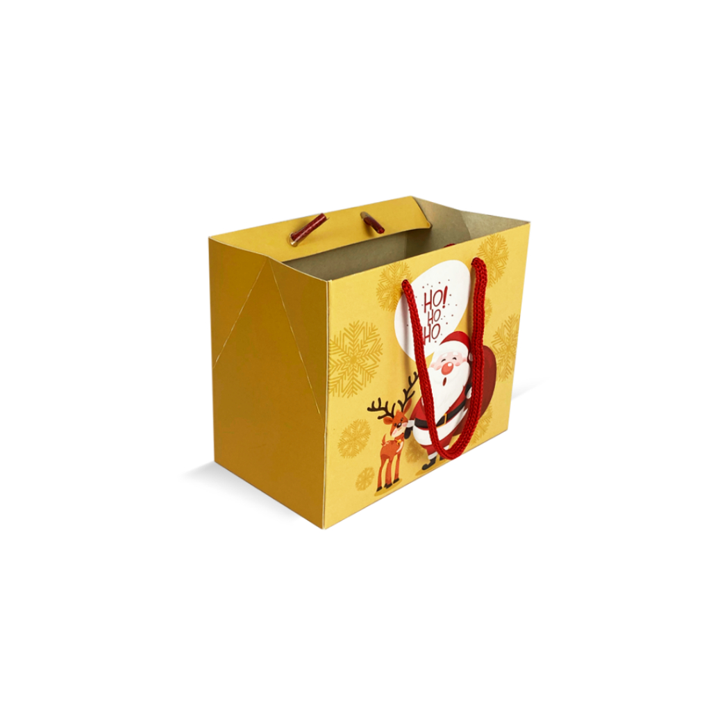 Mini Sacola Embalagem Sacolinha Caixinha Aniversário Surpresa Eventos Multiuso Joias Chocolates Natalina Amarela  Pres