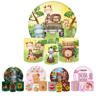 Kit Mini Redondo e Capas para Lata em Tecido Festa em Casa Mêsversário Diversos Modelos aniversário em Oferta na Shopee