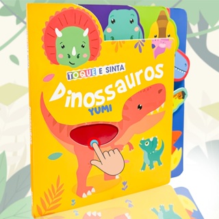 Livro Interativo Infantil : Toque e Sinta Os Dinossauros | Leitura Em Alto Contraste E Sensorial Para Crianças Capa Dura em Oferta na Shopee