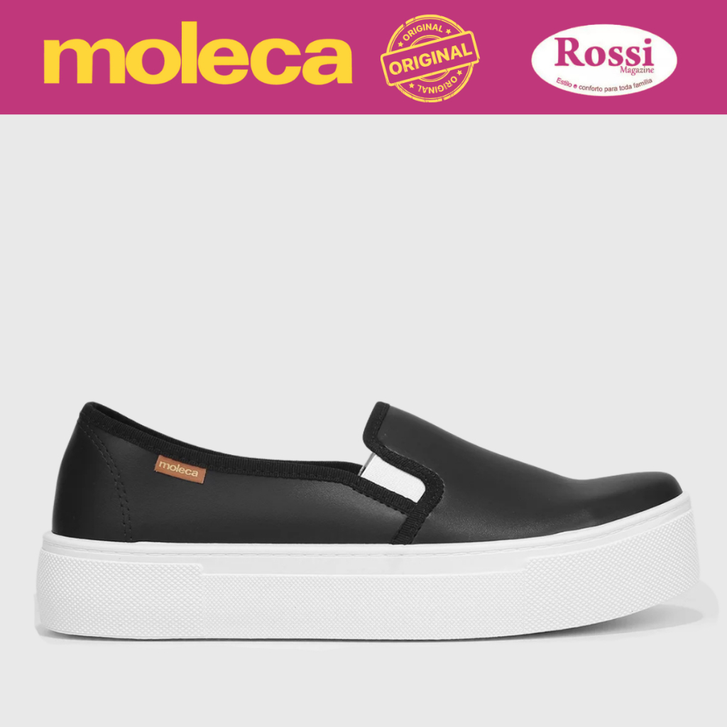 Tênis Feminino Slip On Calce Fácil Moleca Confort Dia a Dia Flatform Sem Cadarço.