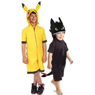 Fantasia Kigurumi Verão Pikachu Pokemon Banguela Dragão em Oferta na Shopee