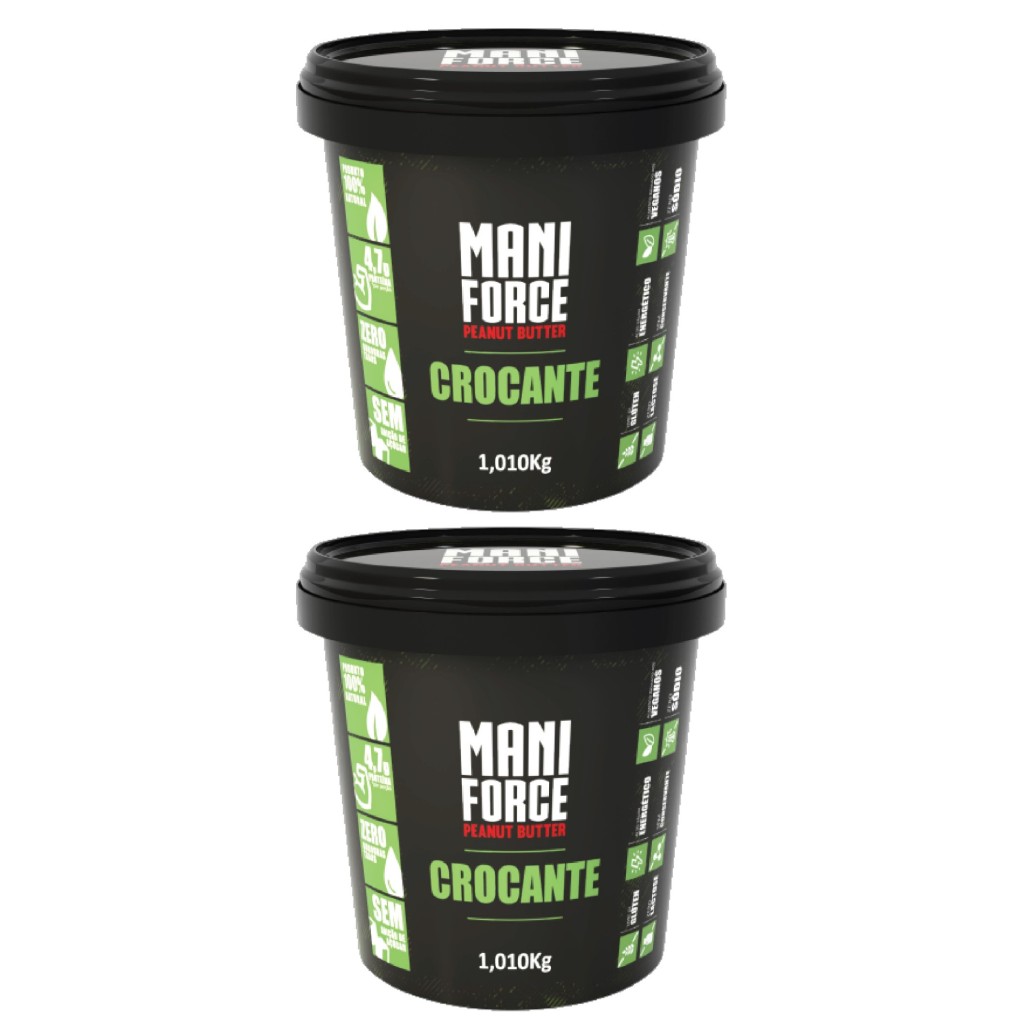 Kit 02x Pasta De Amendoim Crocante 100% Amendoim 1kg - Maniforce em Oferta na Shopee