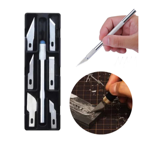 Kit Estilete 7 Peças de Precisão Para Artesanato e Diversas Utilidades