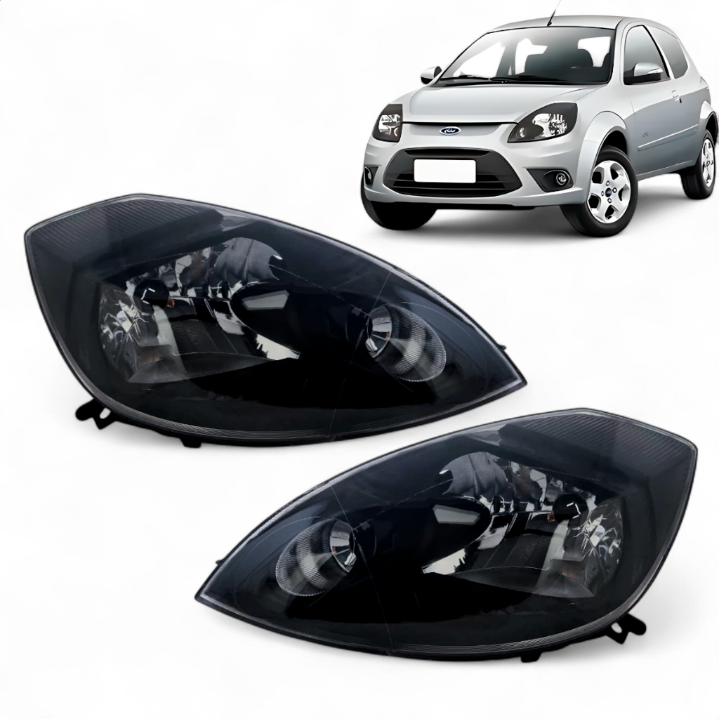 Farol Ford Ka 2008 2009 2010 11 2012 2013 2014 Mascara Negra