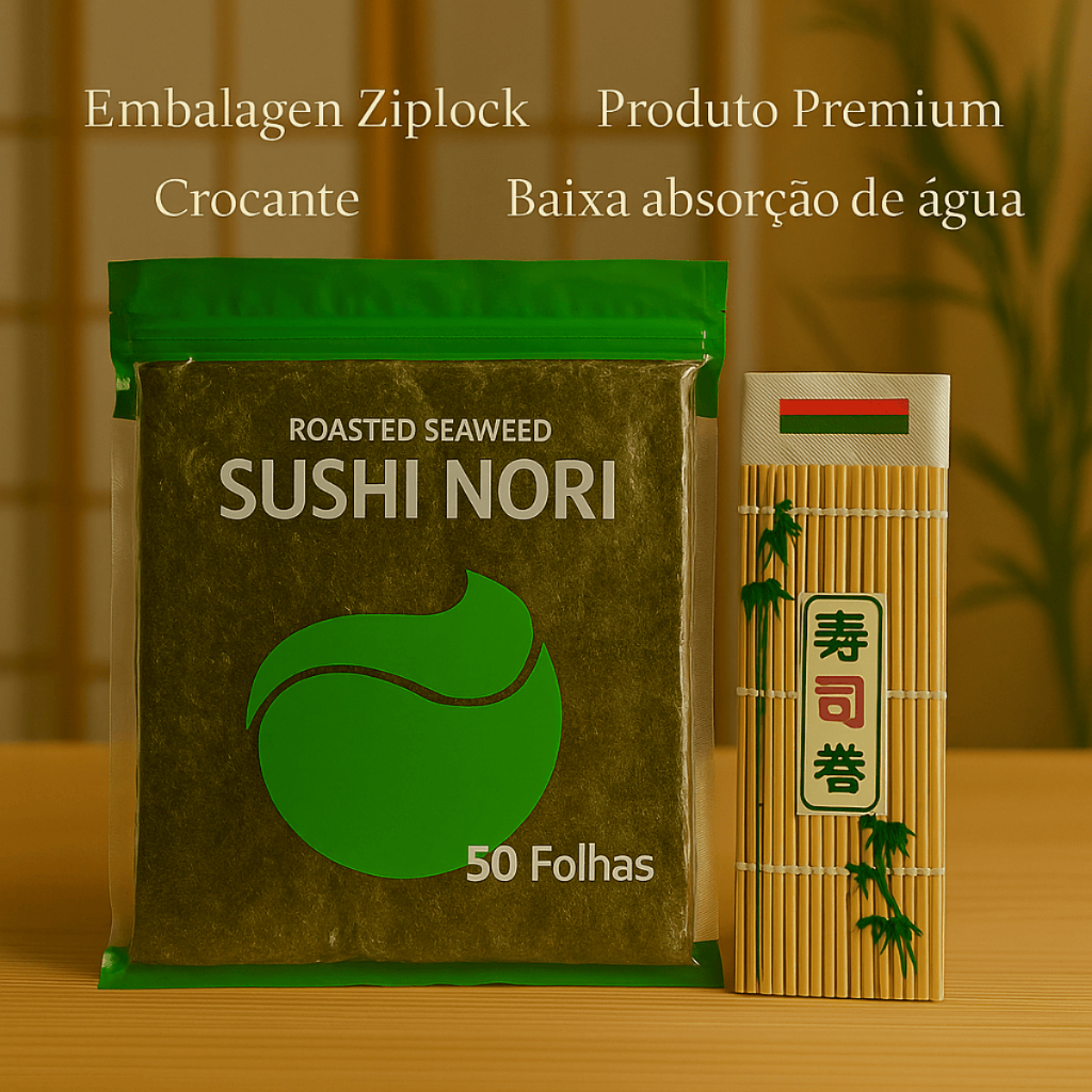 Kit Esteira sudare Bambu + Alga Marinha Nori 50 Folhas