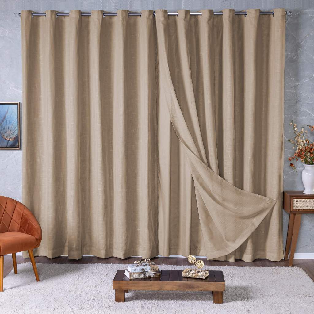 Cortina Gaze de Linho Bege: Onde Comprar | BuscaProdutos