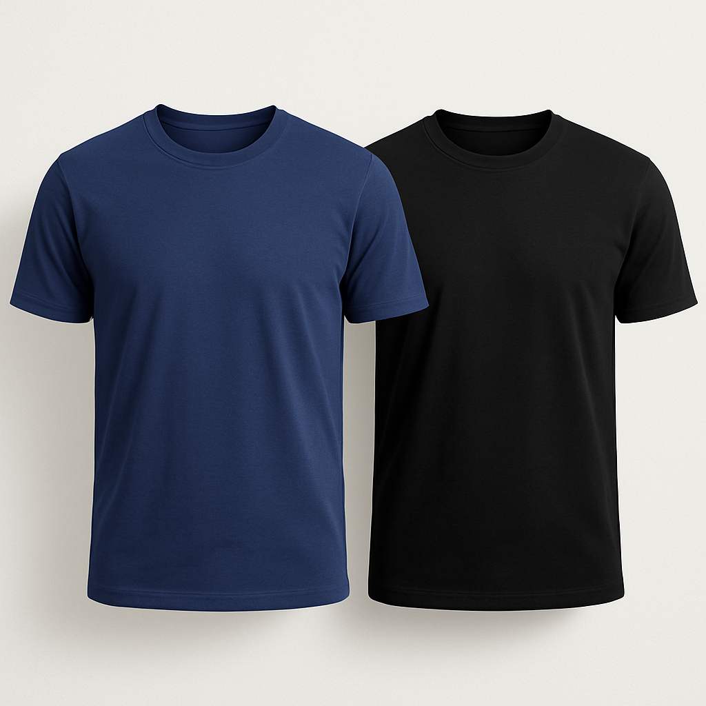 Kit 2 Camiseta Básica Cotton Pima Elastano Camisa T-Shirt Masculina Lisa Slim Algodão Varias Cores