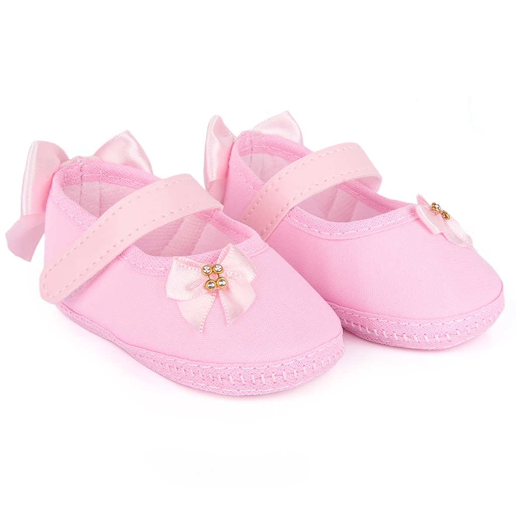Sapatilha Infantil Bebê Menina Batizado Laço Strass Confortável Passeio Velcro Elegante Festa em Oferta na Shopee