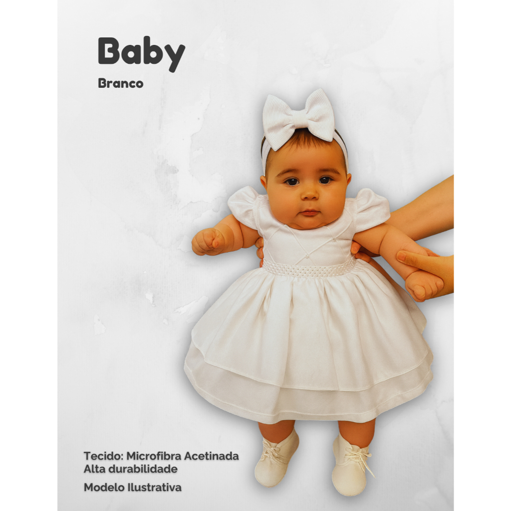 Vestido Bebê Festa Infantil Rodado Menina Criança Luxo Liso em Oferta na Shopee