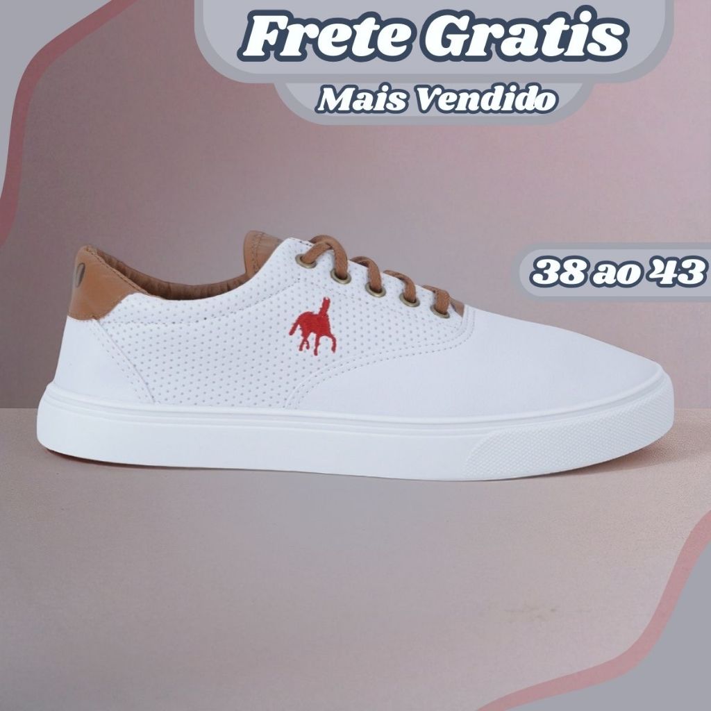 Tênis Masculino Sapatênis Polo Imperial Confortável Casual Couro Sintético Diversas Cores