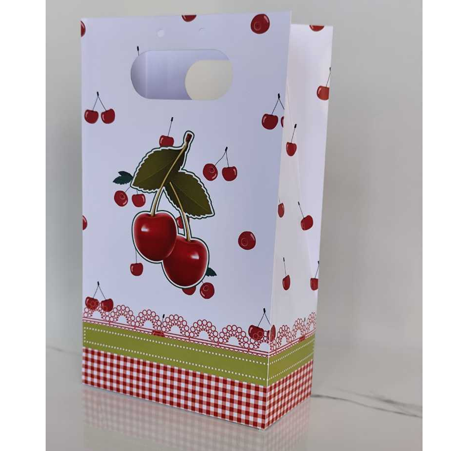 Kit Sacolinha Festa Cerejinha Personalizada - Lembrancinha Aniversário Cerejinha - pegue e monte.