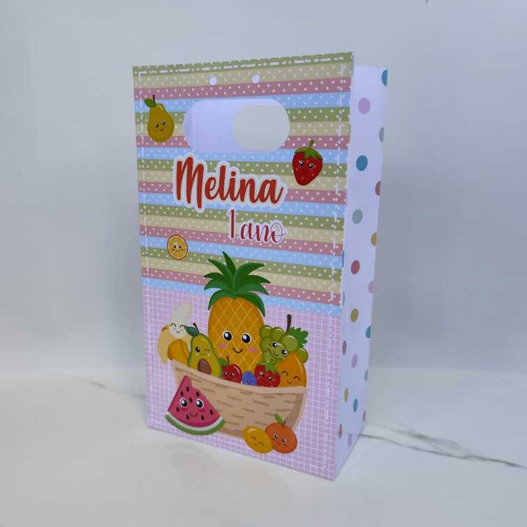 Kit Sacolinha Festa Frutinhas\Quitandinha Personalizada - Lembrancinha de Aniversário Frutinhas.