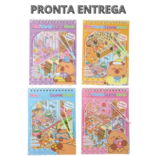 Livro cartela de adesivos 3d com até 17 cenários diferentes mais pinça presente dia das crianças em Oferta na Shopee