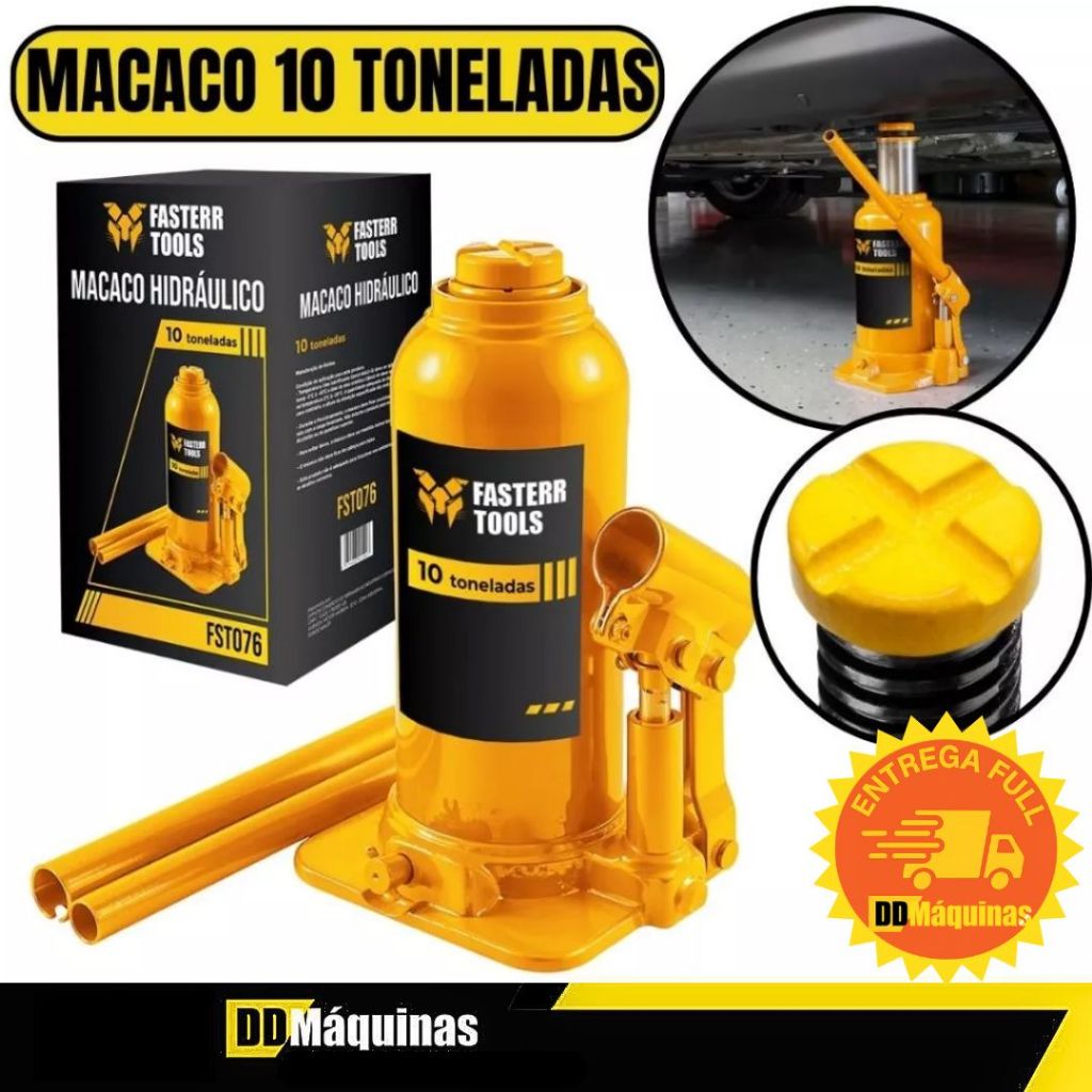 Macaco Hidráulico Garrafa 10 Toneladas - Fasterr em Oferta na Shopee