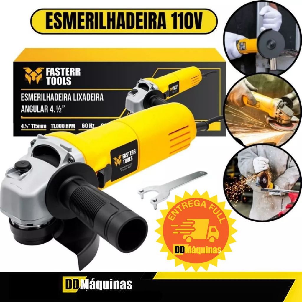 Esmerilhadeira Lixadeira Angular 110V 820W 11000 Rpm FST043 - Fasterr em Oferta na Shopee