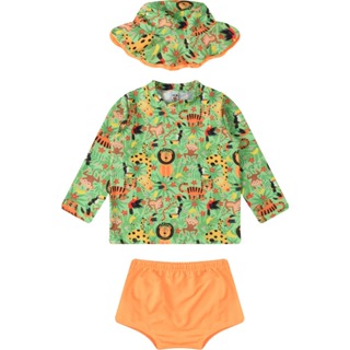 Kit 3 Peças Bebê Infantil Moda Praia Blusa com Proteção Solar UV50+ Sunga + Chapéu Menino em Oferta na Shopee