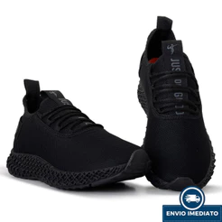 Tenis Masculino e Feminino Esportivo Black Todo Preto Original Academia Caminhada Corrida e Treino
