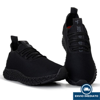 Tenis Masculino e Feminino Esportivo Black Todo Preto Original Academia Caminhada Corrida…