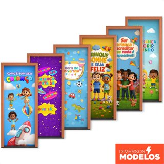 Capa de Porta Dia das Crianças Decorativa Sublimado 0,85x2,10m Painel Em Tecido C/Elástico em Oferta na Shopee