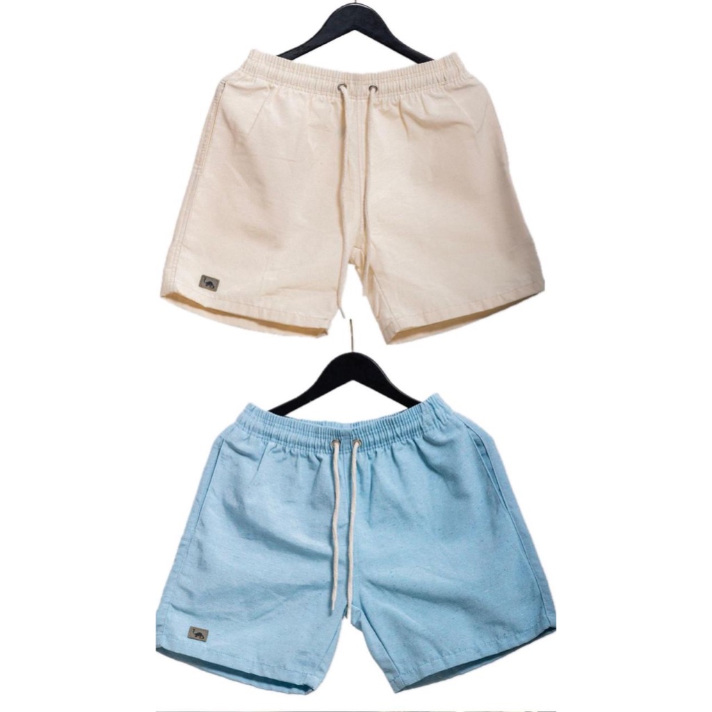 Kit 2 short linho premium verão elegante despojado sarja praia confortável estiloso praia dia a dia casual