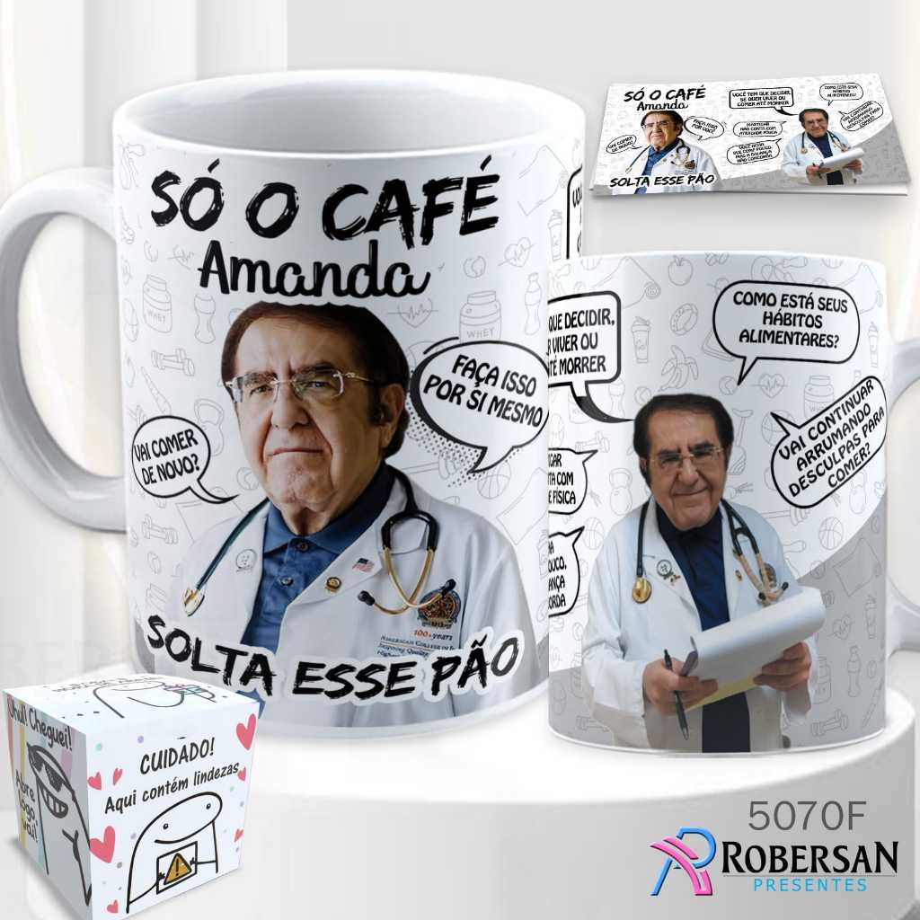 Caneca Dr Now - Porcelana Personalizada Só O Café Solta Esse Pão Quilos Mortais Kilos Nowz...