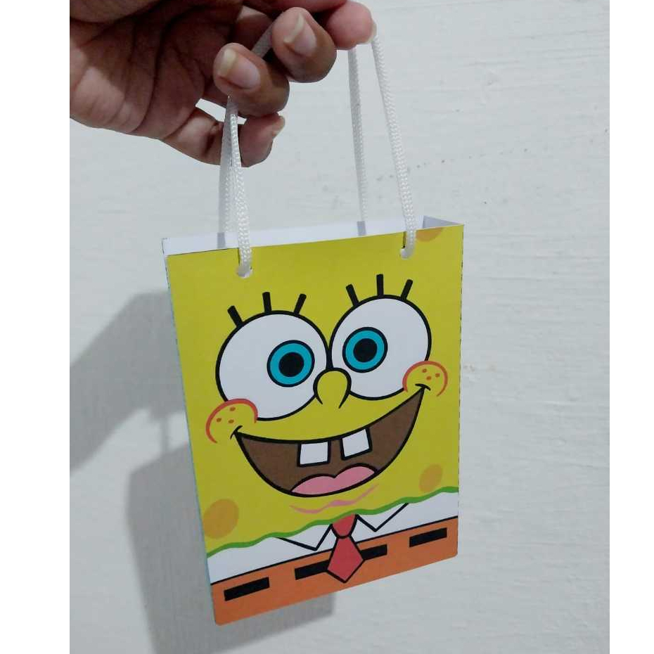 Sacolinha Bob Esponja - Lembrancinha - Aniversário - Sacolas Personalizadas - Papelaria Personalizada