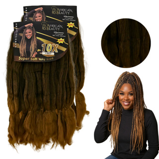 Cabelo 2 Jumbo Yaki 10x 600g African Beauty 120cm Fibra Sintética Premium Macia Natural Para Box Braids, Twist e Crochet em Oferta na Shopee