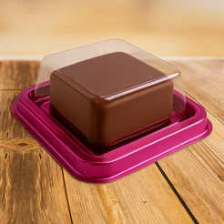 10 CAIXA PARA PÃO DE MEL QUADRADO - VERMELHO BWB14232 (CHOCO)