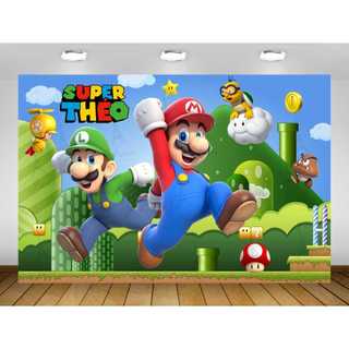 Painel de Festa Super Mario Painel de Lona Super Mario Decoração Inantil Tema infantil Super Game