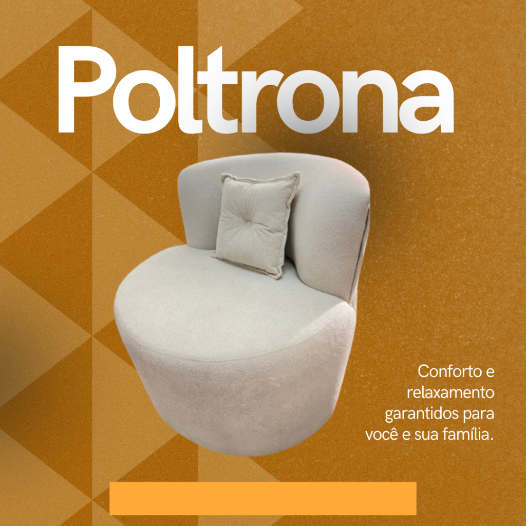 Poltrona Cadeira Organica Gabi hall entrada sala quarto Estilo Natureza suede tecido bege