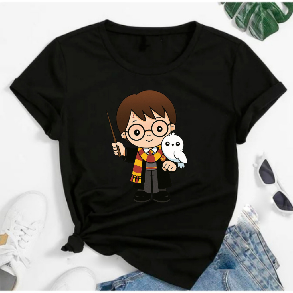 Camiseta Unissex Estampada Série Harry Potter Feminina Masculina T-shirt Larga Algodão