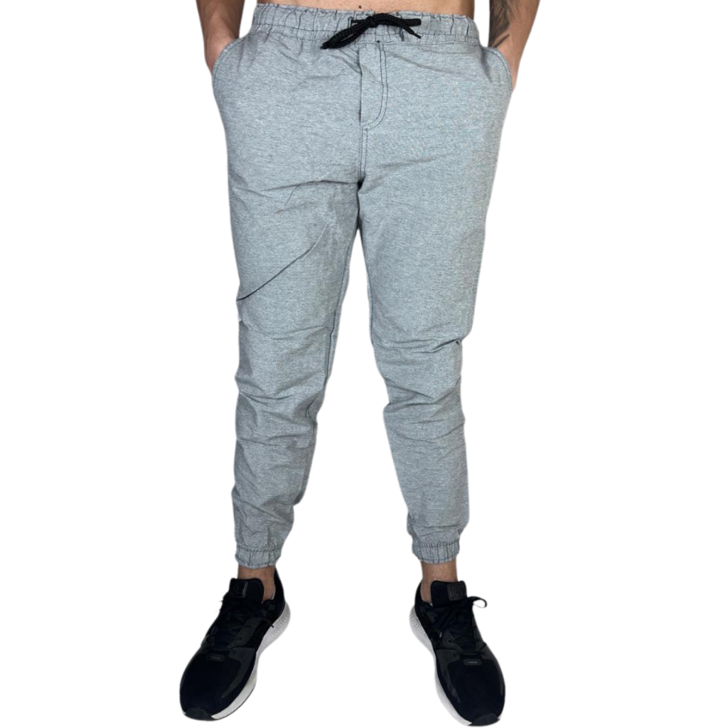 Jogger Unissex Sarja com Punho Skinny Bolsos Laterais e Punho Elástico