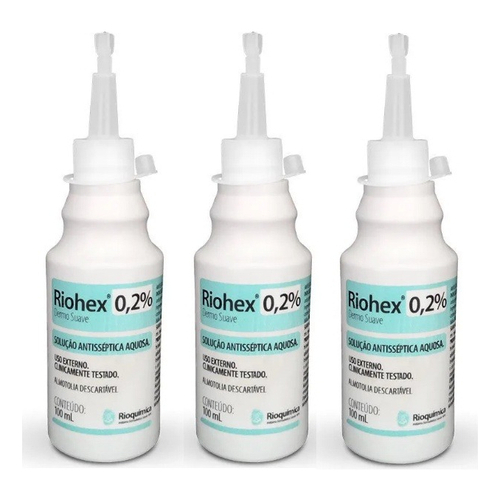 Kit C/3 Riohex Clorexidina Aquosa 0,2 % 100ml