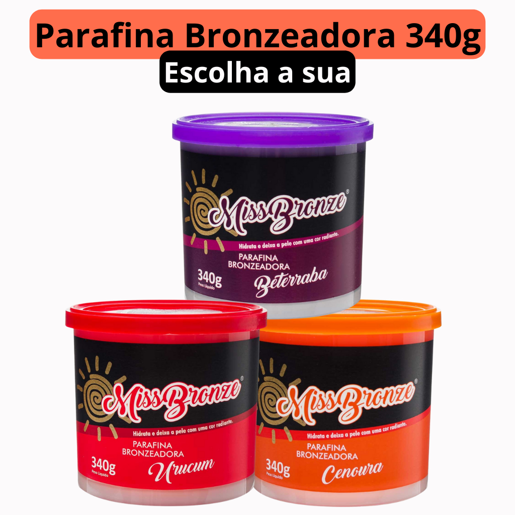 Parafina Bronzeadora Miss Bronze 340g - Escolha a sua