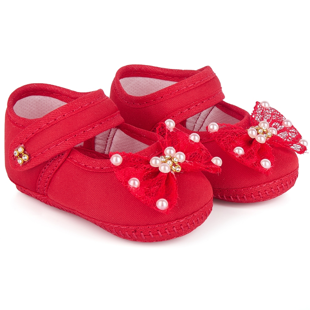 Sapatilha Infantil Bebê Menina Batizado Laço Pérolas Strass Confortável Passeio Elegante Casual em Oferta na Shopee