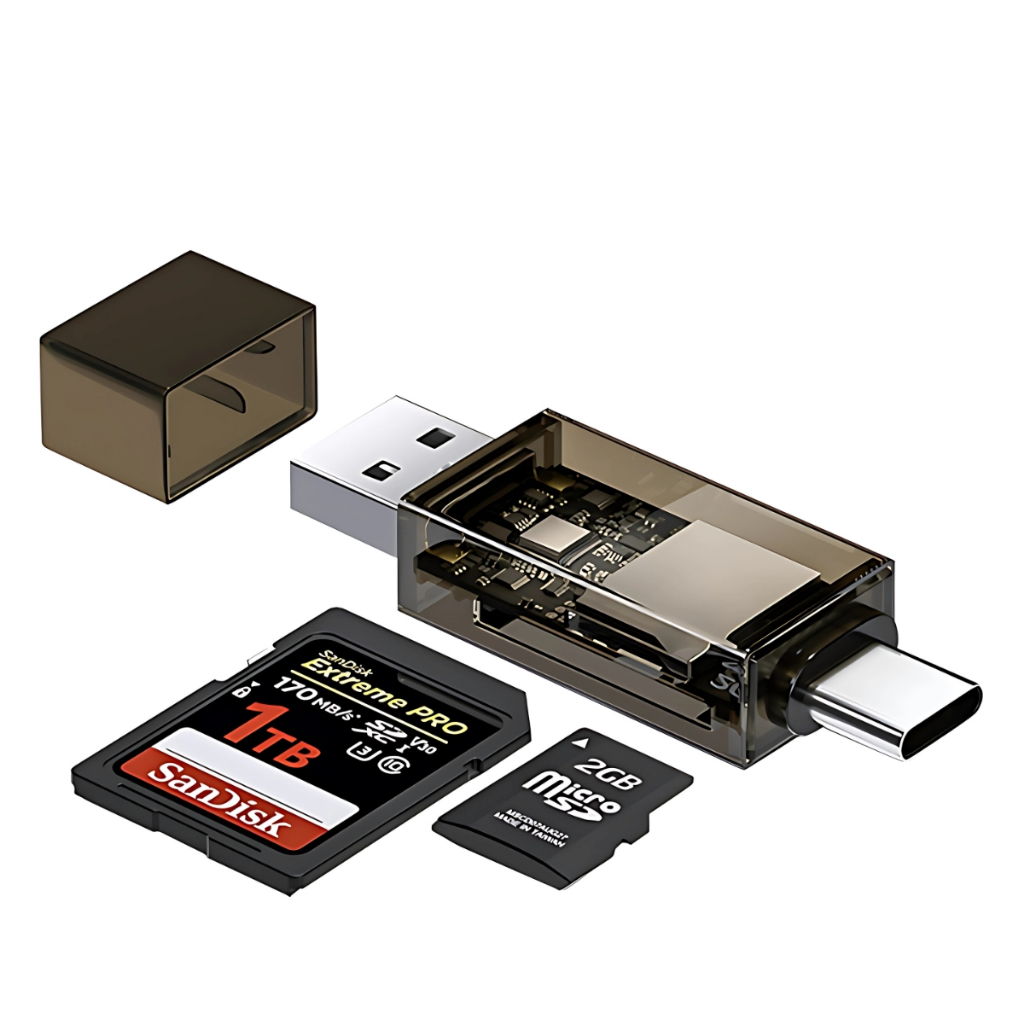 Leitor De Cartão Sd Tf Usb C Adaptador para cartão De Memória