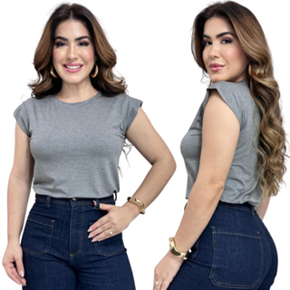 Blusa Feminina Básica Lisa T-shirt Muscle Tee Tecido Leve Viscolycra Veste 38 Ao 48 em Oferta na Shopee