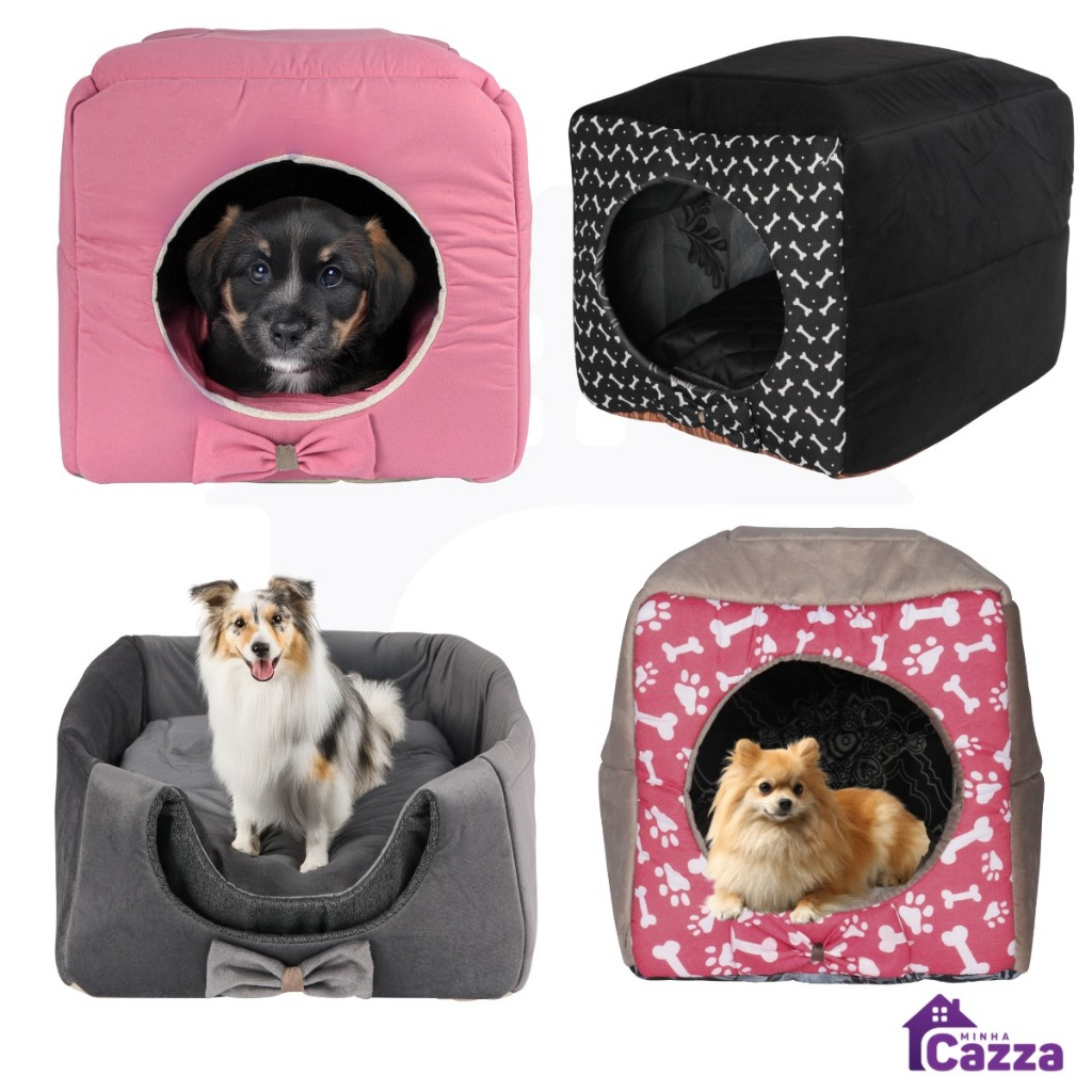 Casinha Toca Cama Iglu Pet 3 Em 1 Cachorro Cão E Gato Com Almofada Lavavel em Oferta na Shopee