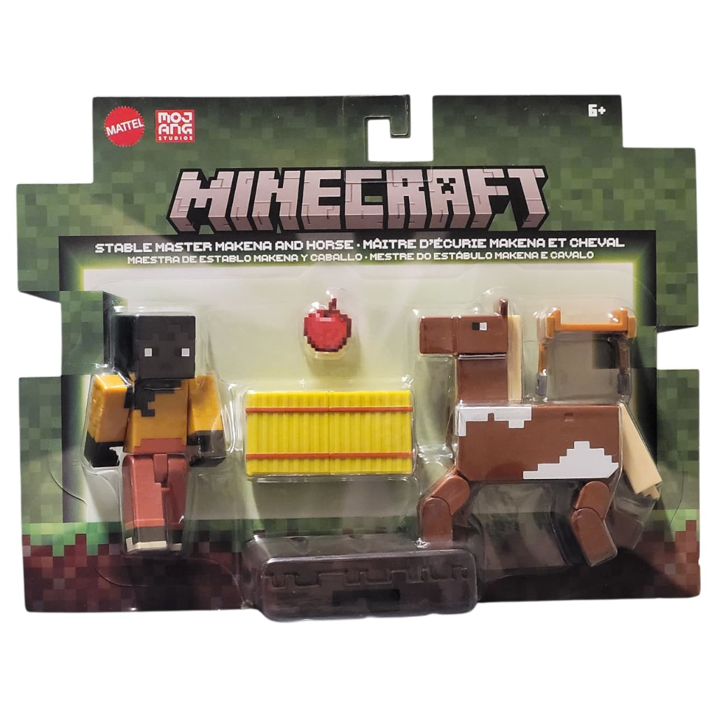 Minecraft Mestre do Estábulo Makena e Cavalo – Mattel Gtt53 em Oferta na Shopee