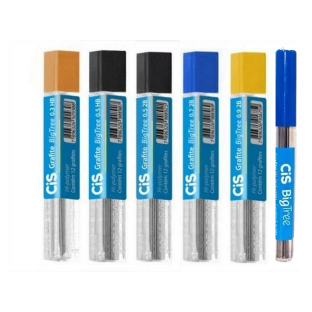 Grafite Escolar CIS Big Tree para Lapiseira 0.5 HB / 0.7HB / 2.0HB / 2.0 2B
