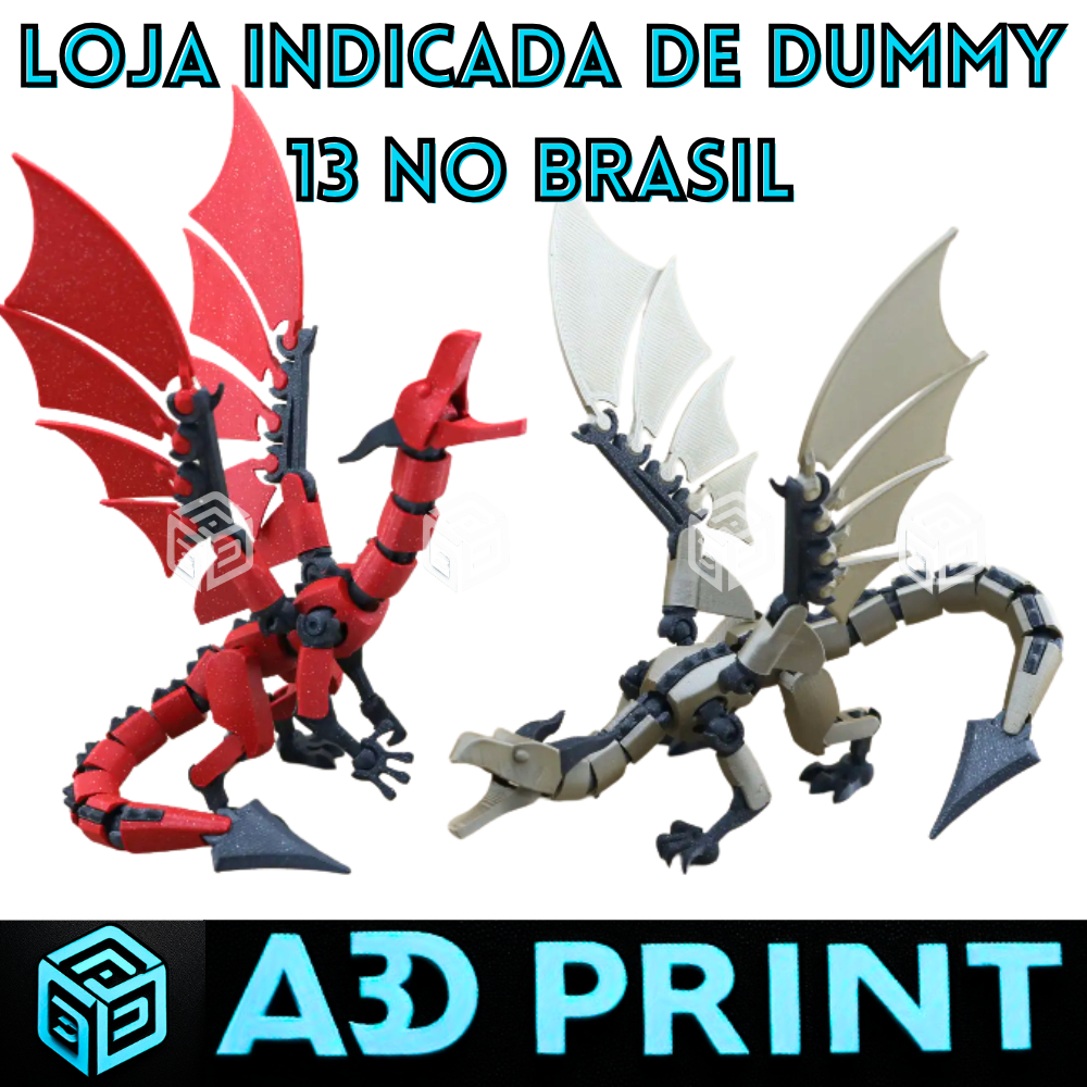 Boneco Dragon 13 - Dummy Dragão Boneco Articulado Action Figure Brinquedo Educacional Posições 3D
